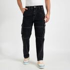 Men's 100% Cotton Skinny Jeans , Black, small image number null