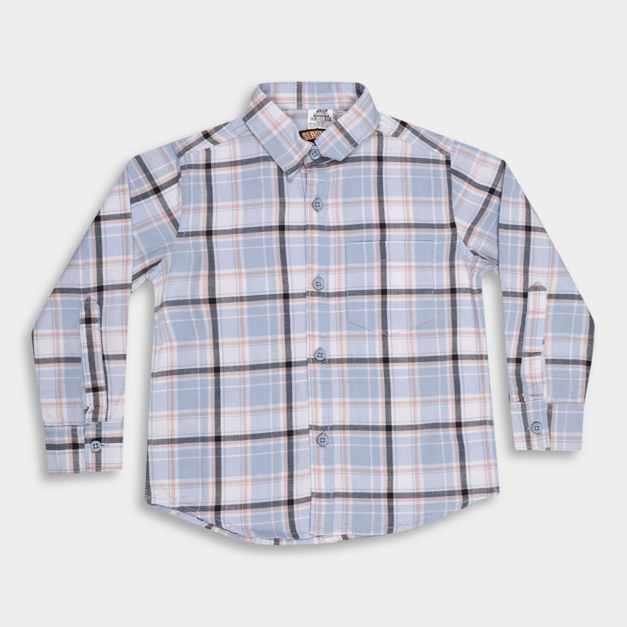 Boy's 100% Cotton Casual Shirt , हल्का नीला, large image number null