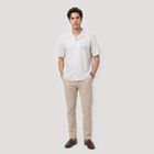Men's Pink Cotton Camp Collar Casual Shirt, Pink, small