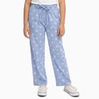 Girls' Light Blue Floral Printed Cotton Blend Pyjama, Light Blue, small image number null