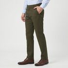 Men's Olive Green Slim Fit Chino Trousers, ओलिव, small