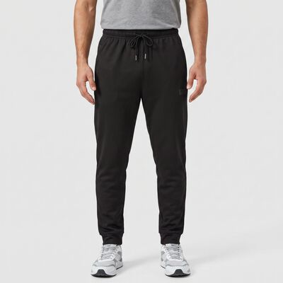 Men's Black Jogger Fit Side-Striped Track Pants