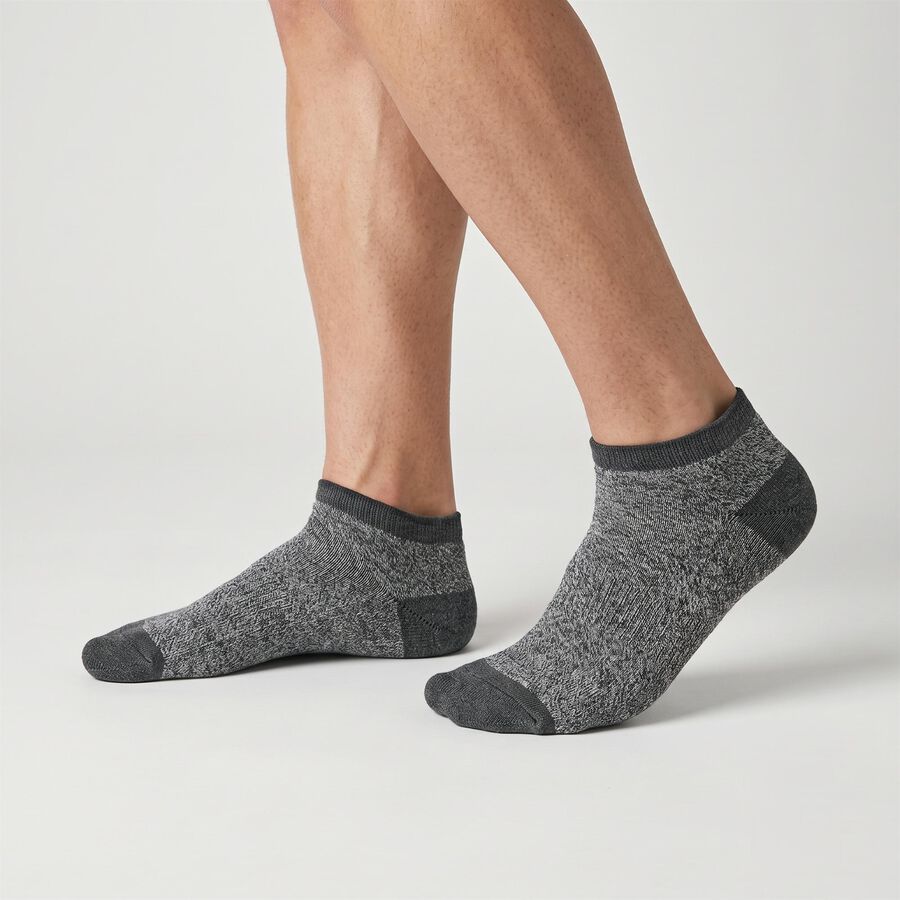 Men's Regular Fit Ankle Length Pack of 3 Socks ( Black, Blue, Charcoal ), Light Blue, large