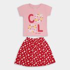 Girls' 100% Cotton Top Skirt , हल्का गुलाबी, small image number null