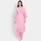 Ladies' 100% Cotton Ethnic Set, गुलाबी, small image number null