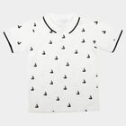 Boys White Cotton Polo Neck Polo Boys T-Shirt, सफ़ेद, small
