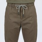 Men's Brown Slim Fit Casual Trousers, भूरा, small