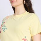 Ladies' 100% Cotton Round Neck T-Shirt , Yellow, small