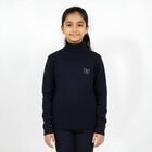 Girls Deep Midnight Navy Blue Turtleneck Casual Pullover, Navy Blue, small image number null