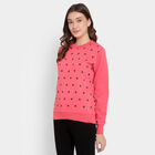 Printed Turtle Neck Pullover, Coral, small image number null