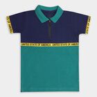 Boys' Dark Green Cotton Polo Neck Half Sleeve T-Shirt, Dark Green, small image number null