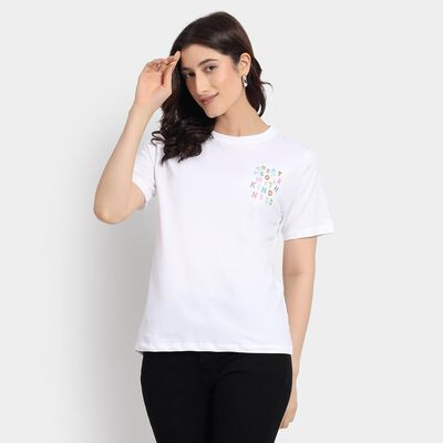 Ladies' 100% Cotton Round Neck T-Shirt