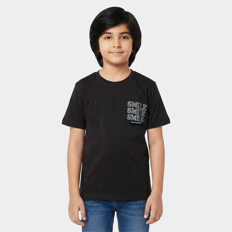 Boys' Half Sleeves T-Shirt, Charcoal, large