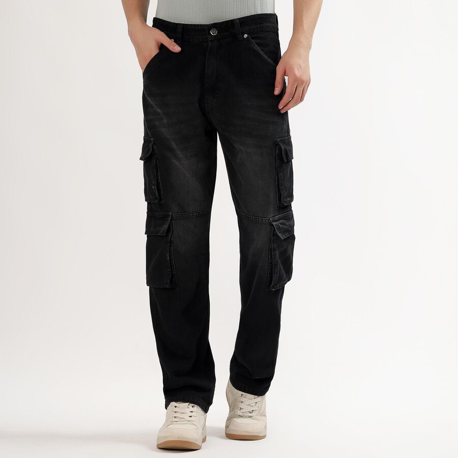 Men's 100% Cotton Jeans , Black, large image number null
