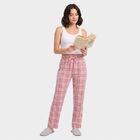 Women's Light Pink Straight Fit Checked Lounge Pyjama, Light Pink, small