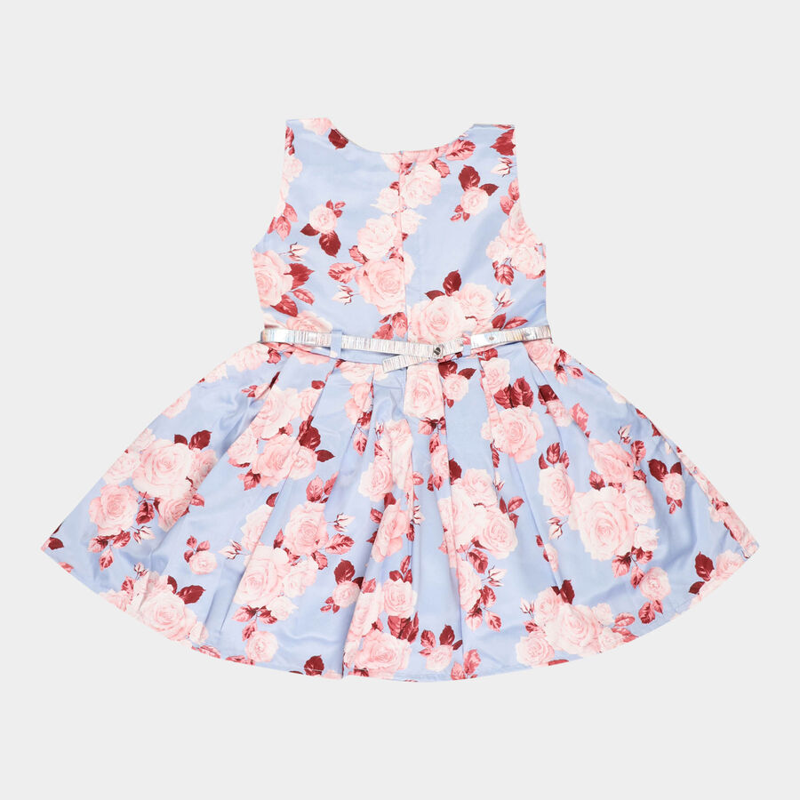 Girls All Over Print Frock, Light Blue, large image number null