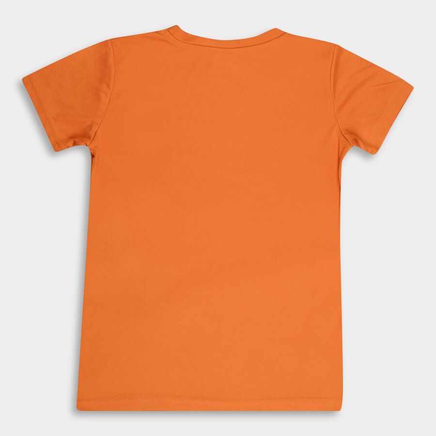 Boys Placement Print T-Shirt, Orange, large image number null