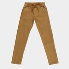 Boys' Camel Brown Slim Fit Elastic Waist Jeans, गहरा पीला, small image number null