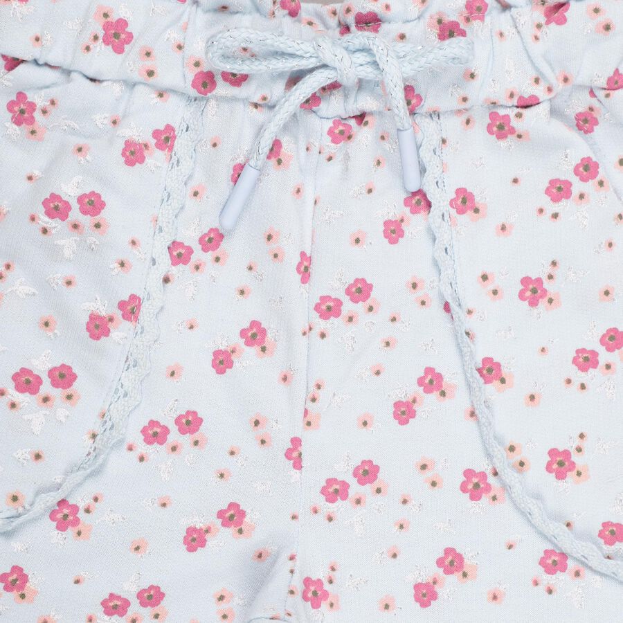 Girls' Light Powder Blue Floral Printed Jogger Pyjama, हल्का नीला, large image number null