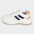 Women's White Lace-Up Low-Top Sneakers, सफ़ेद, small