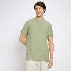 Men's 100% Cotton Round Neck Half Sleeves T-Shirt , हल्का हरा, small