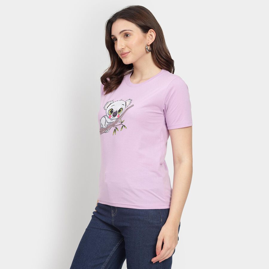 Ladies' Round Neck T-Shirt, लाइलेक, large image number null