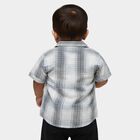 Infants' Light Blue Cotton Mandarin Collar Classic Shirt, Light Blue, small