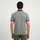 Men's Navy Blue Cotton Collared Casual T-Shirt, Navy Blue, small