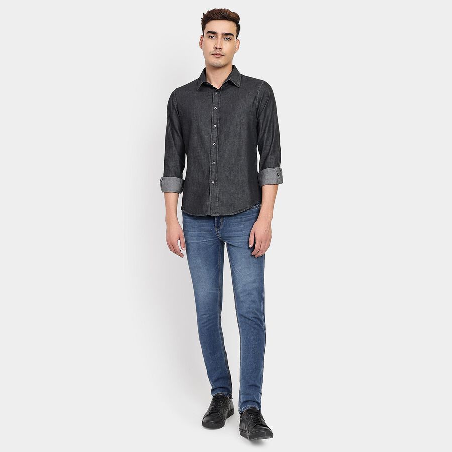 Men's 100% Cotton Casual Shirt, Black, large image number null