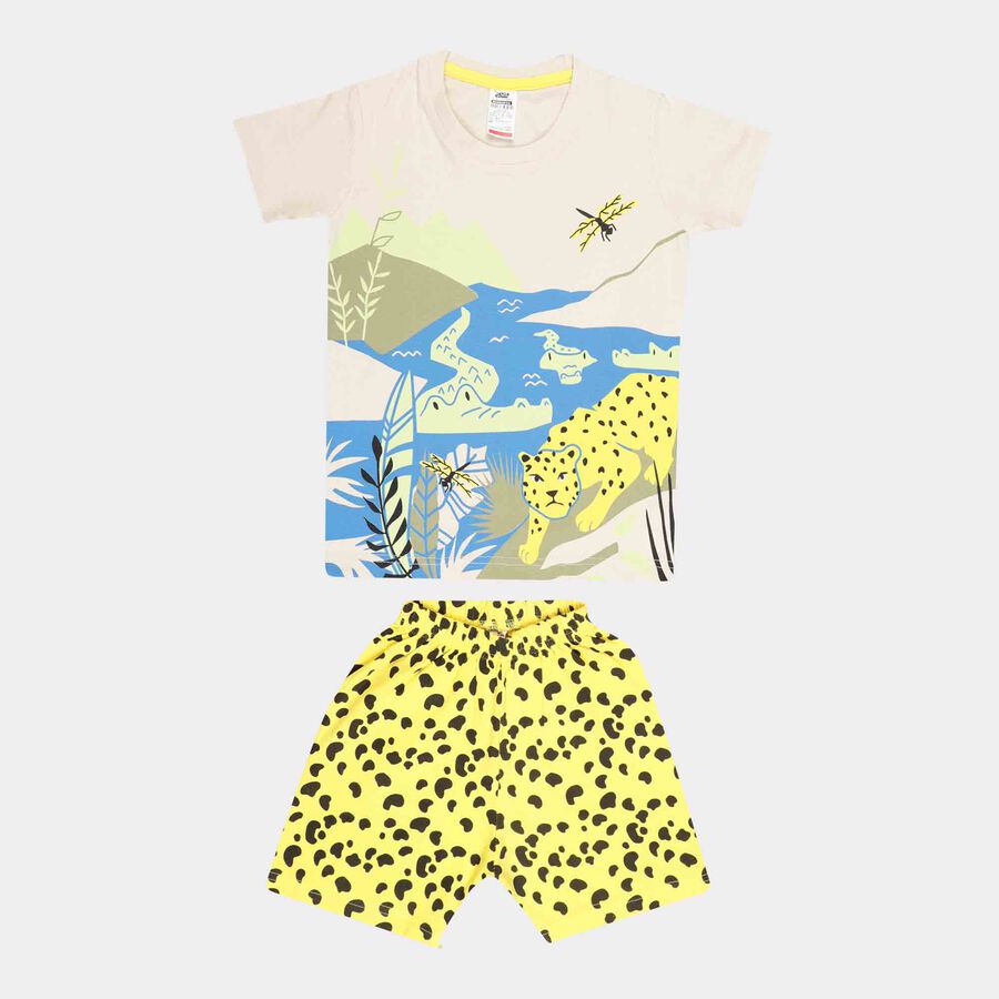 Printed Baba Suit, Beige, large image number null