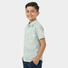 Boys Light Green Cotton Half Sleeve Classic Casual Shirt, हल्का हरा, small