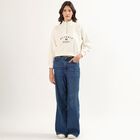 Women's Off-White Half Zip Casual Sweatshirt, Off White, small image number null