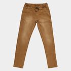 Boys Camel Brown Slim Fit Drawstring Jeans, Beige, small image number null