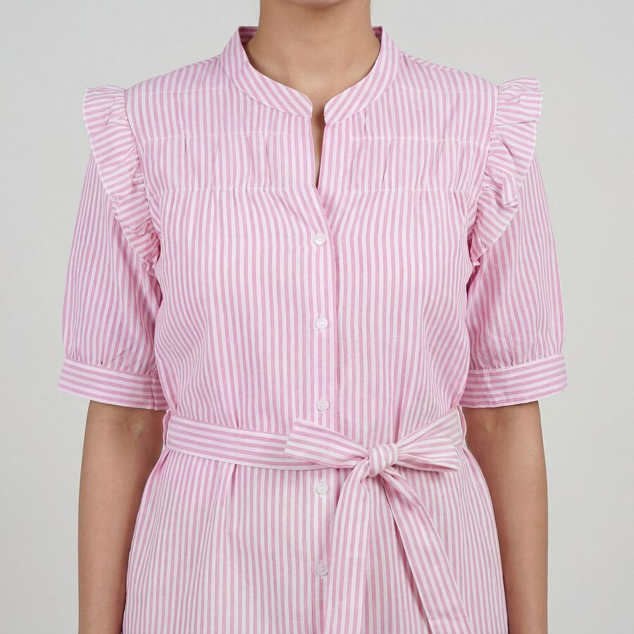 Women's Pink Sleeveless Classic Dress, Pink, large