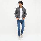 Men's Dark Grey High Neck Casual Jacket, गहरा ग्रे, small image number null