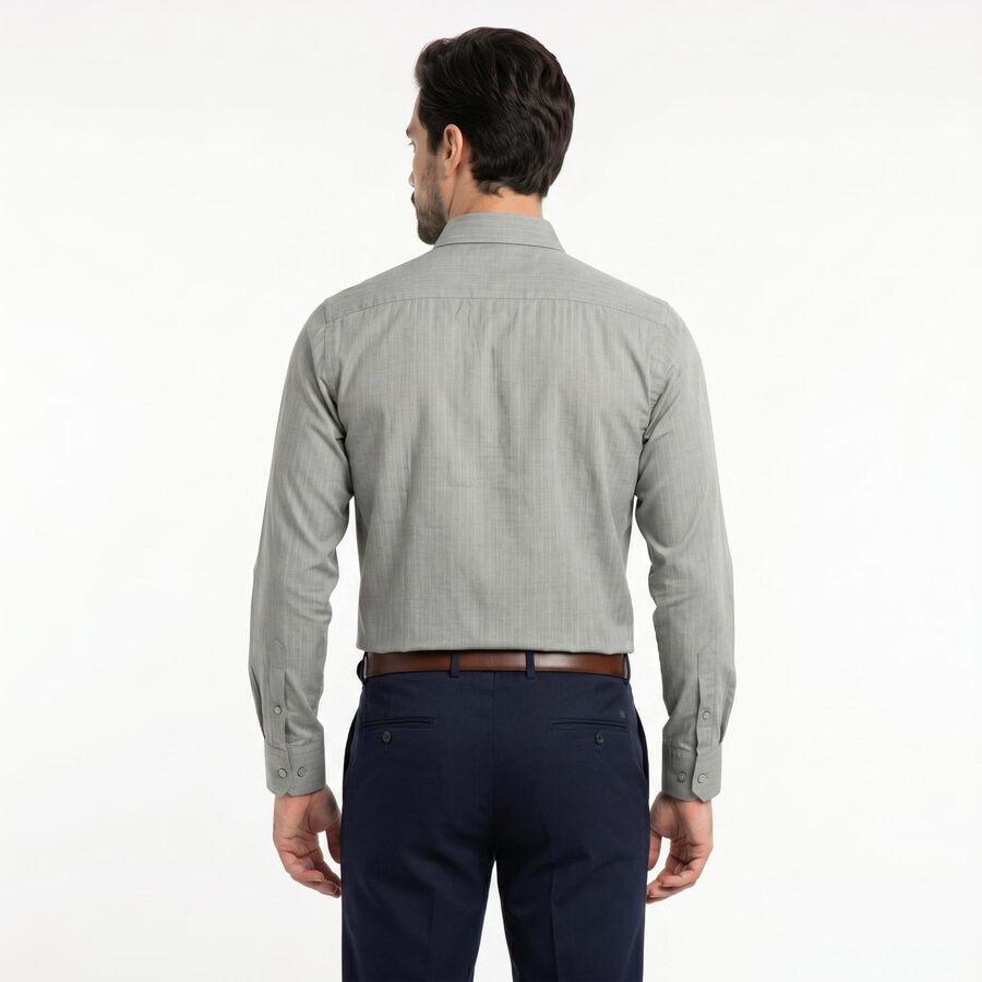Men's Dark Grey Formal Shirt, Dark Grey, large