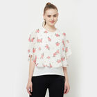 Printed Short Sleeve Top, White, small image number null