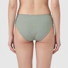 Women's Sage Green Regular Fit Ribbed Brief Panty, हल्का हरा, small