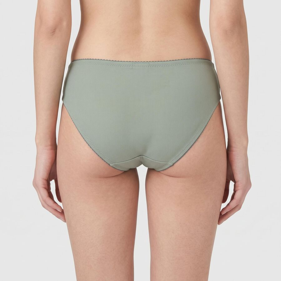 Women's Sage Green Regular Fit Ribbed Brief Panty, हल्का हरा, large