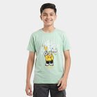 Boys' Half Sleeves T-Shirt, हल्का हरा, small
