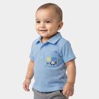 Infants Light Blue Cotton Polo Neck Polo T-Shirt, हल्का नीला, small