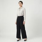 Women's Black Wide-Leg Trousers, काला, small