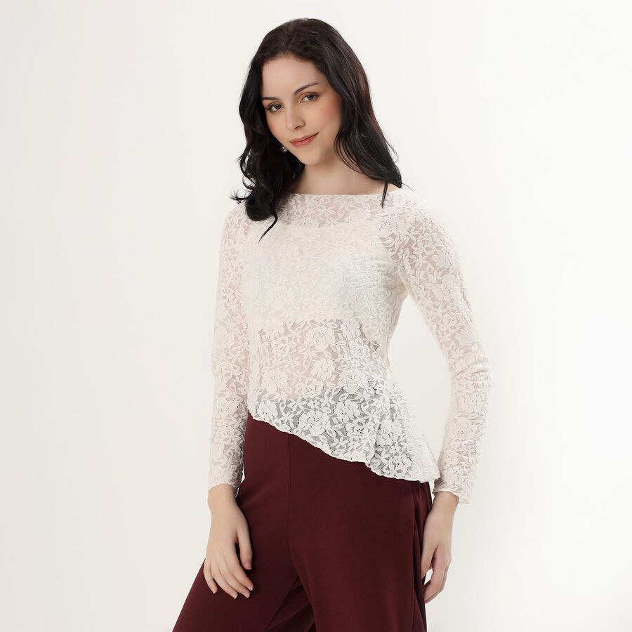 Ladies' Top, सफ़ेद, large