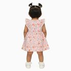 Infants' Pink Floral Cotton Ruffled Frock, हल्का गुलाबी, small image number null