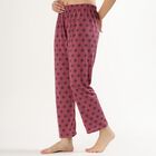 Women's Dusty Rose Floral Printed Relaxed Fit Pyjama, गुलाबी, small image number null