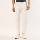 Men's White Slim Fit Stretchable Jeans, White, small