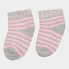 Infants Cotton Stripes Socks, Pink, small image number null
