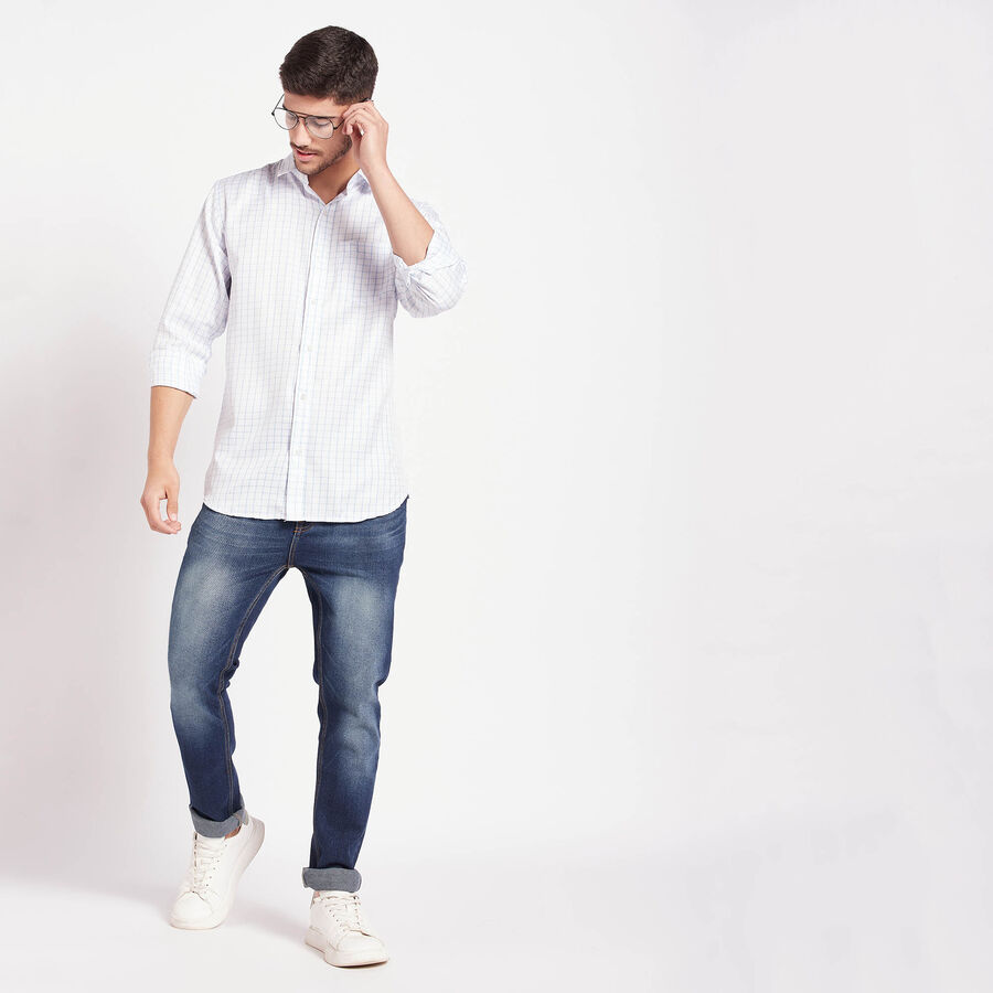 Checks Formal Shirt, White, large image number null