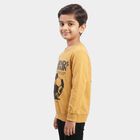 Boys' Yellow Round Neck Pullover Sweatshirt, Yellow, small