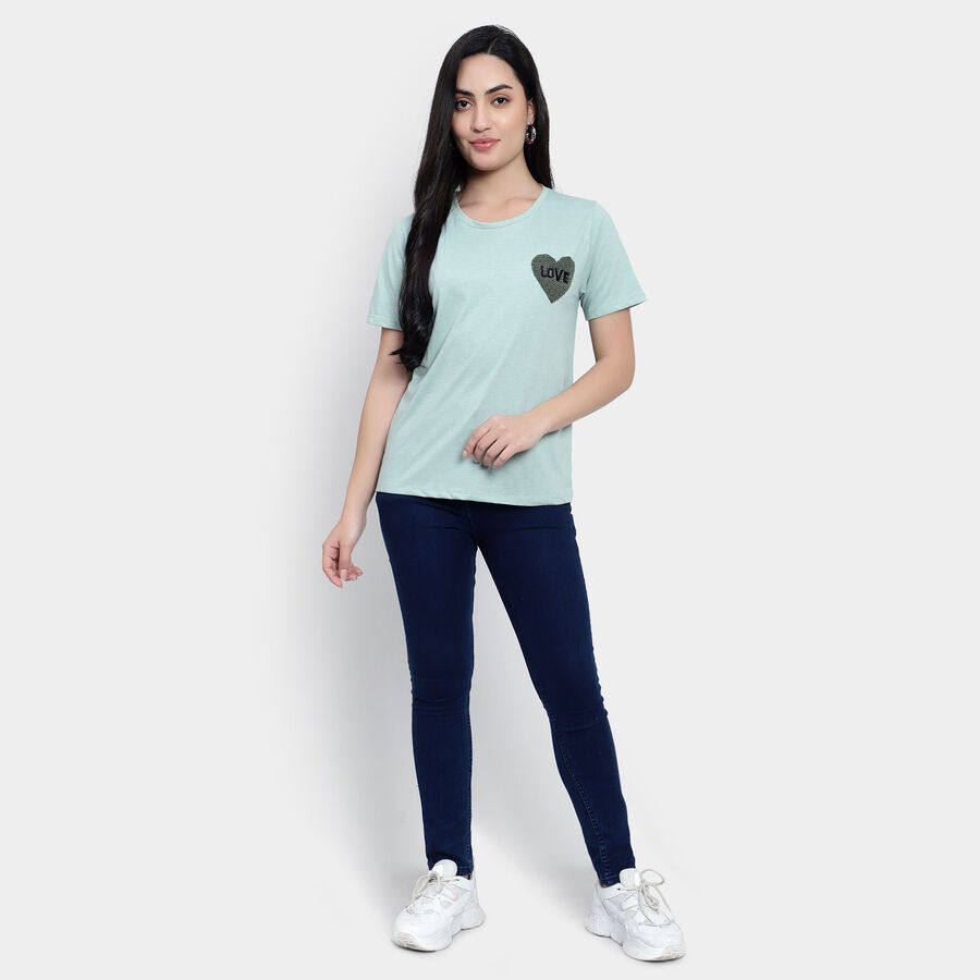 Round Neck T-Shirt, Light Green, large image number null